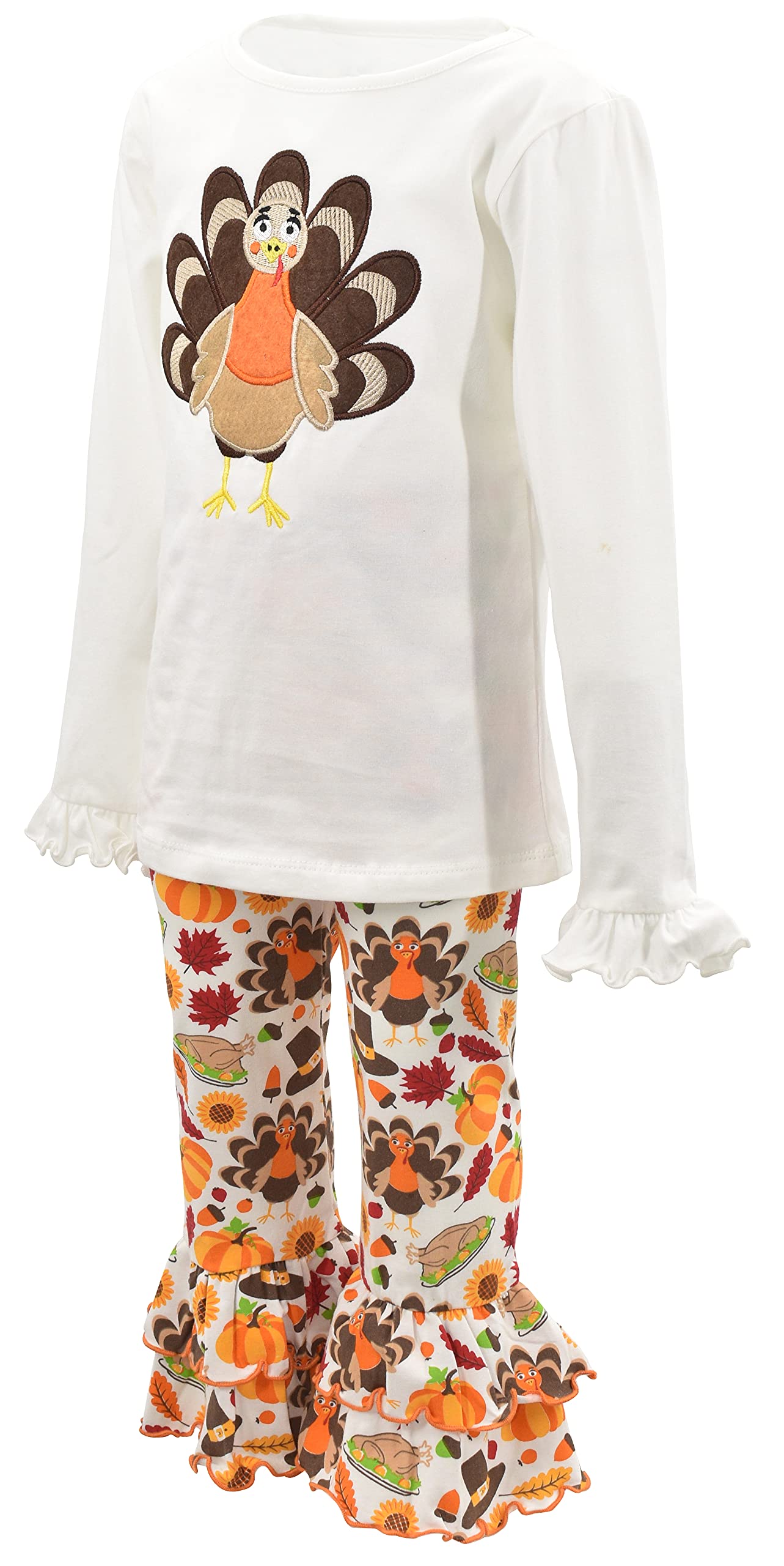 Girls 2-Piece Outfit with Ruffle Leggings & Long Sleeve Shirt - Perfect for Playdates & Parties