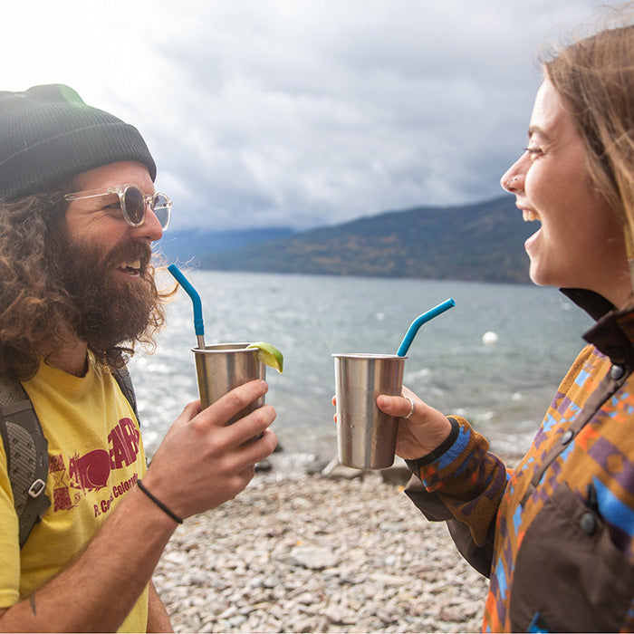 4-Pack Stainless Steel Straws for Pints & Tumblers - Reusable Drinking Straws for Smoothies, Iced Coffee & Cocktails at Home or On-the-Go