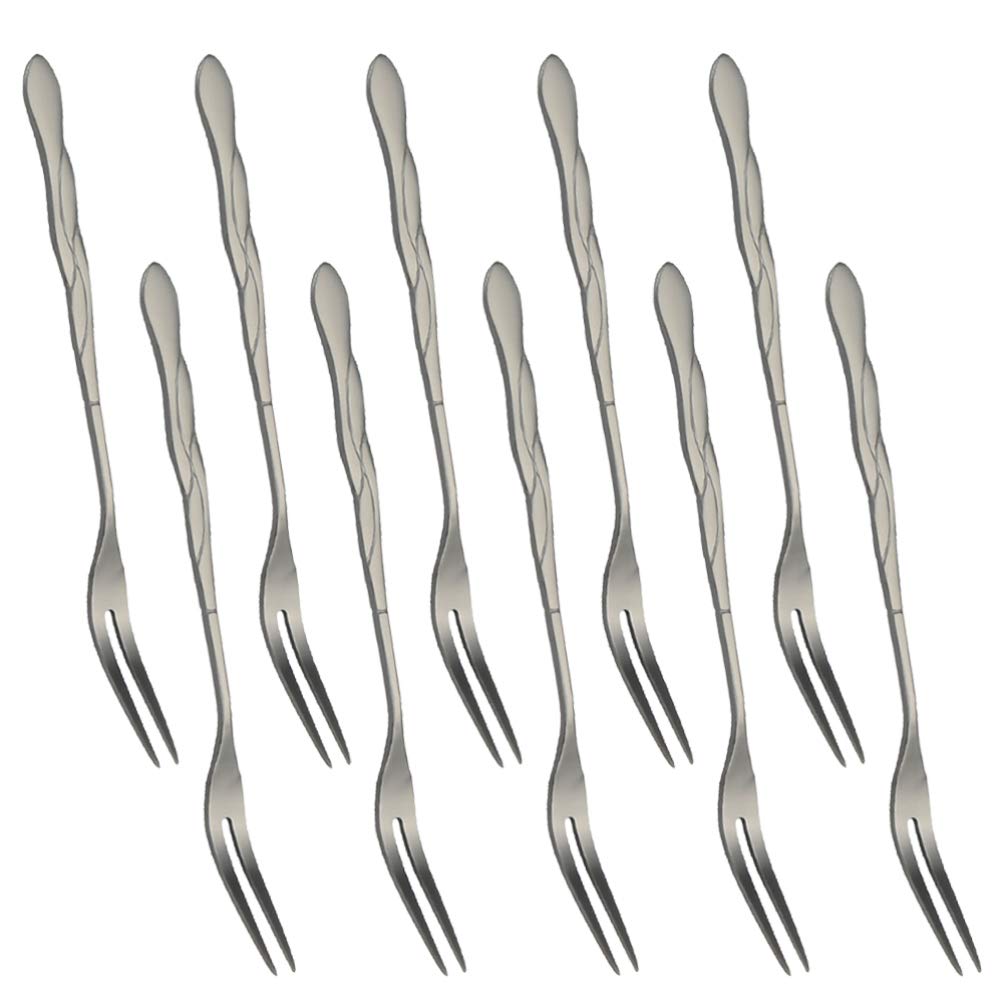 DOITOOL 10-Pack Reusable Stainless Steel Fruit Forks - Elegant Fruit Picks for Party Platters, Cheese Boards, and Dessert Displays - Perfect for Weddings, Baby Showers, and Cocktail Parties