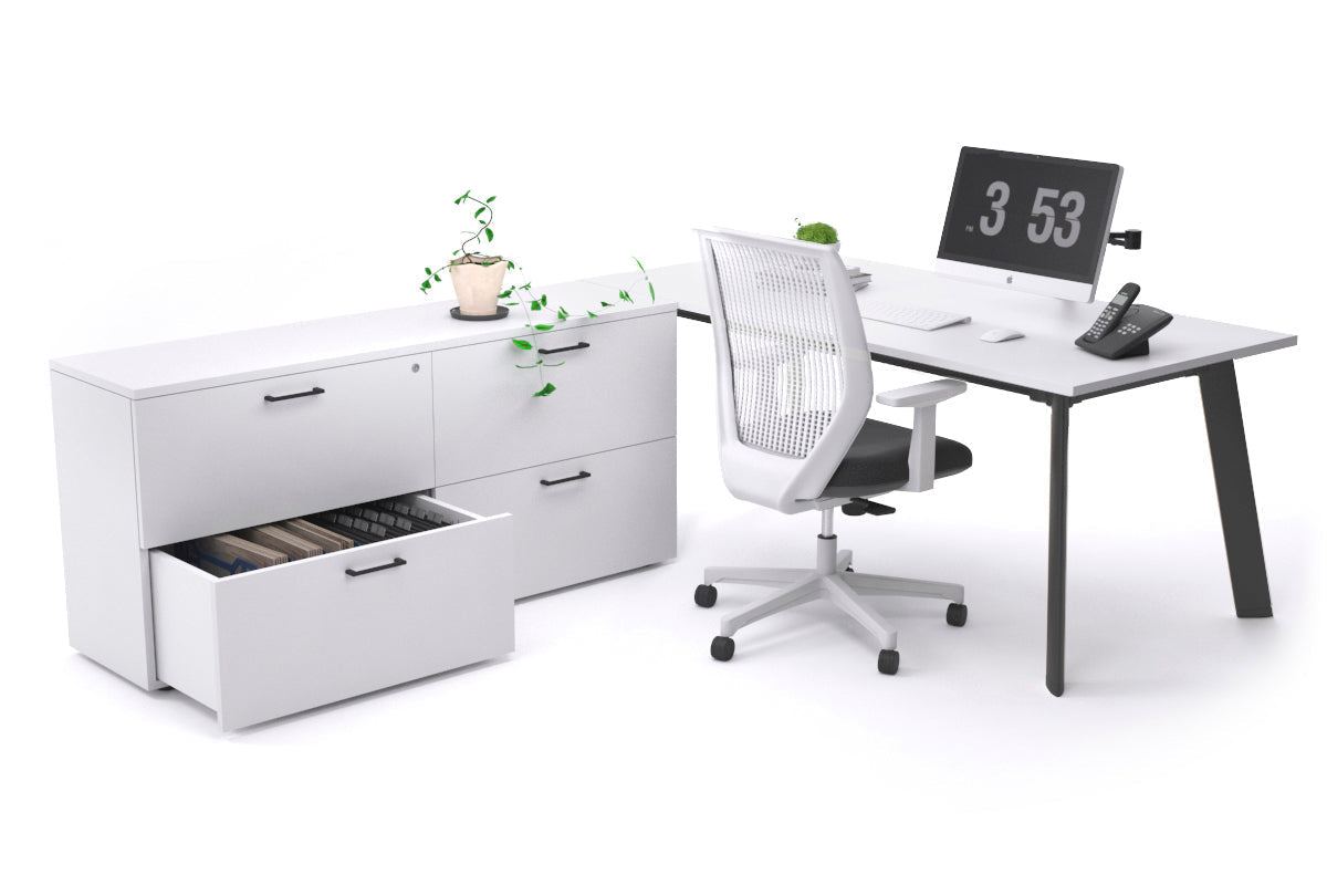 Switch Executive Setting With Uniform Spine Black Frame [1600L x 700W] - Premium Office Desk for Modern Workspace & Home Office