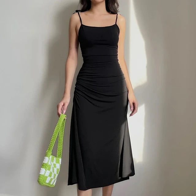 Kira Midi Dress - Elegant Flowy Women's Dress for Casual & Party Wear | Perfect for Date Nights, Weddings & Office Outfits