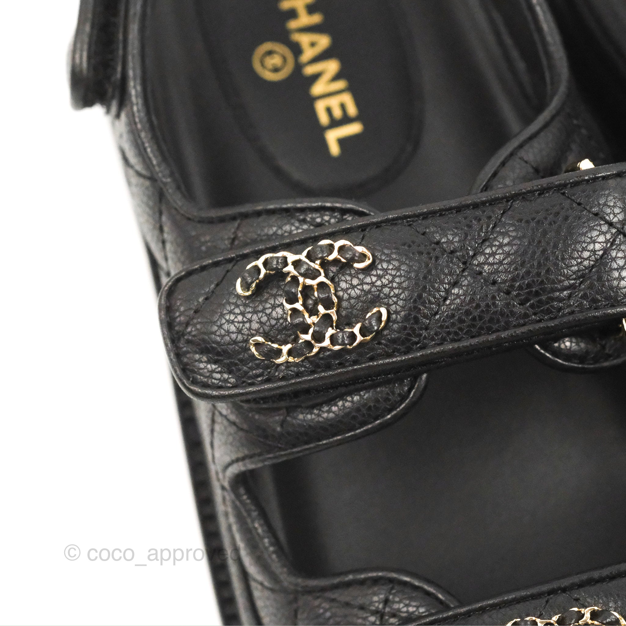 Chanel CC Logo Slide Strap Flat Dad Sandals for Women - Black Size 37 | Comfortable Summer Casual Shoes for Beach, Vacation & Everyday Wear