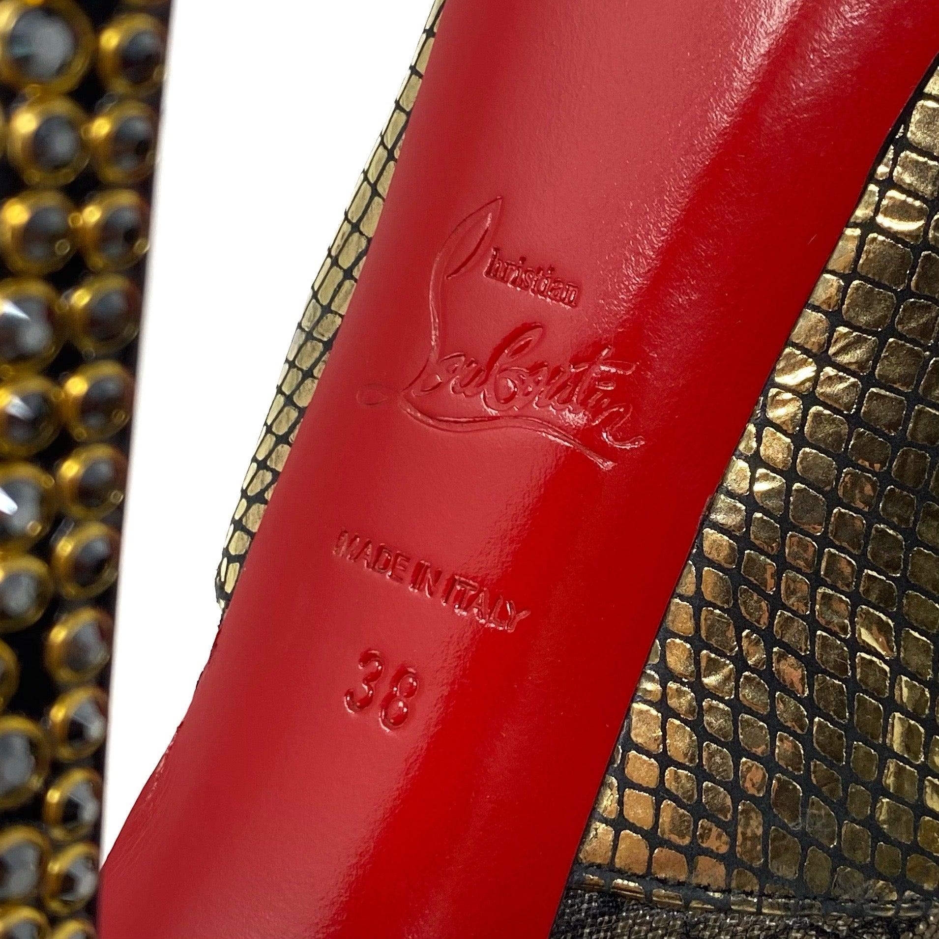 Christian Louboutin Gold Aeronotoc Booties Size 38 - Women's Luxury Ankle Boots for Party, Night Out & Special Occasions