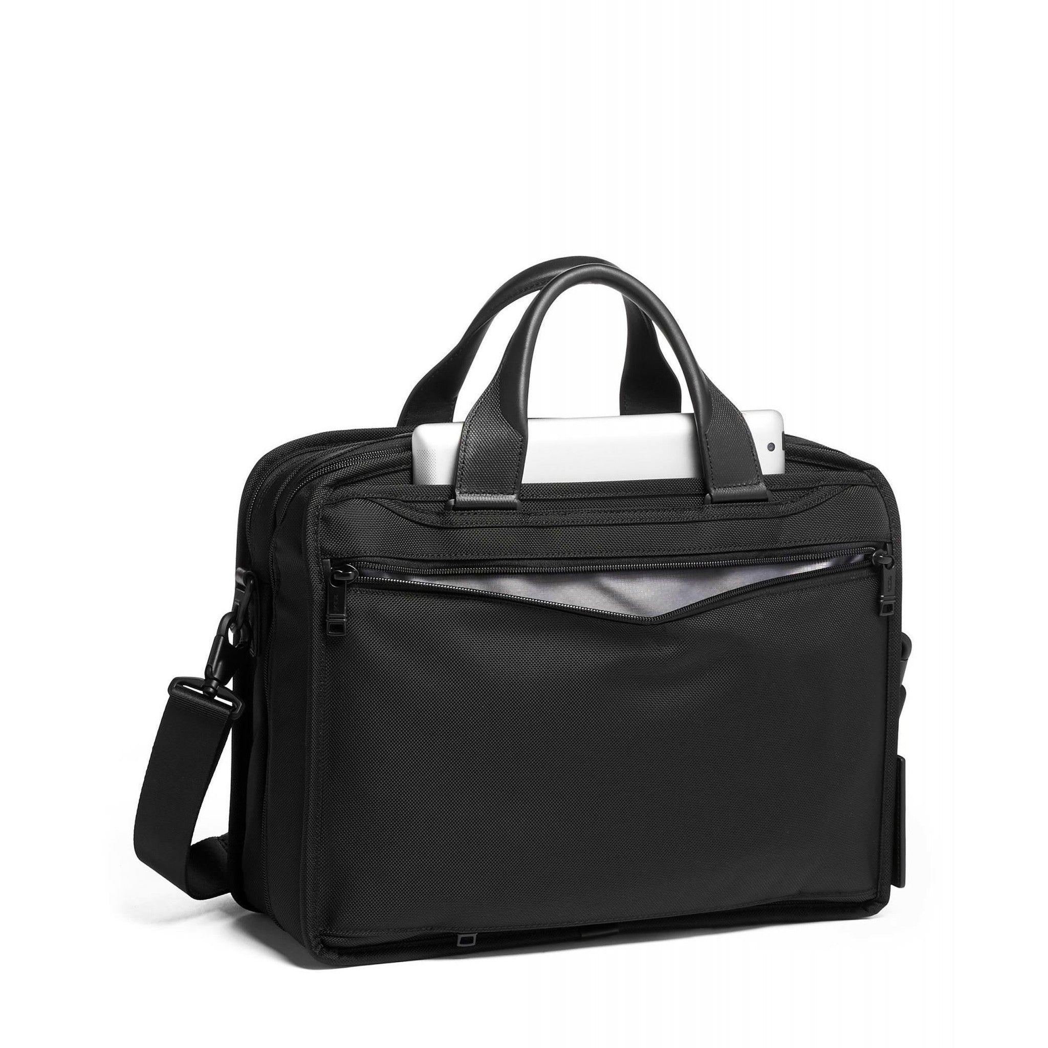 TUMI Alpha 3 Organizer Brief - Premium Leather Business Briefcase with Multiple Compartments for Laptop & Documents | Perfect for Business Travel & Office Commuting