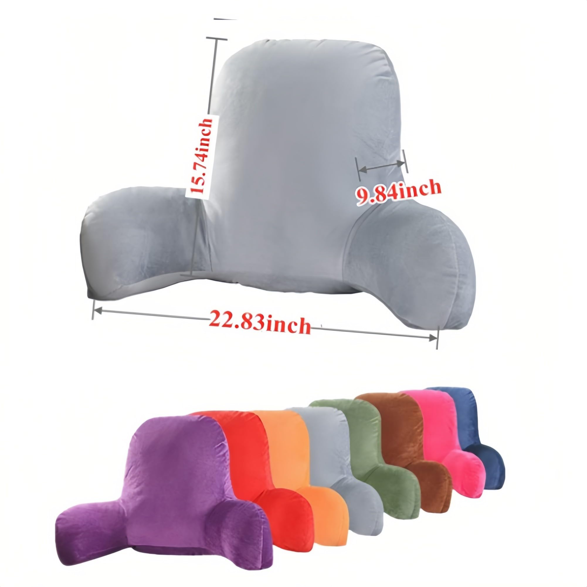 EZOPII Plush Backrest Pillow for Bed - Lumbar Support Cushion (Blue) - Perfect for Reading & Relaxing in Bed