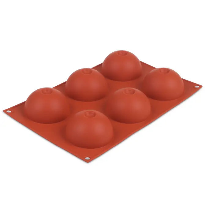 Non-Stick Orange Half Sphere Baking Molds with Indent - Perfect for Cake Decorating, Chocolate Making & Candy Molding