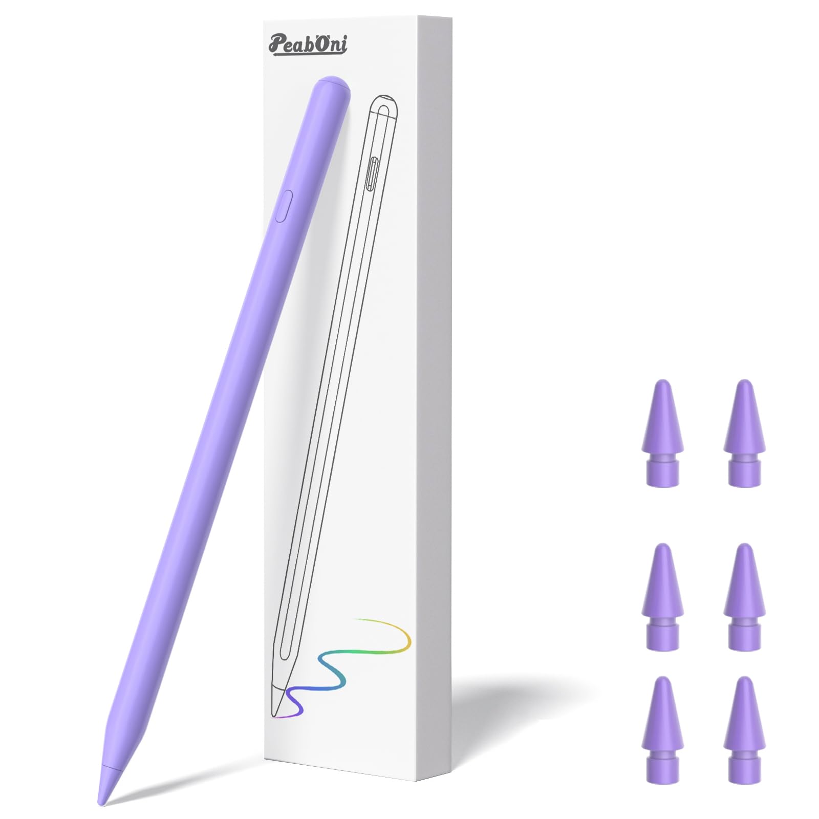 2nd Gen Apple Pencil for iPad (2018-2024 Models) - Fast Charging Stylus Pen Compatible with iPad Pro 11