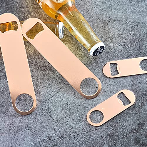 2-Pack Stainless Steel Bottle Opener Set - Rose Gold Soda & Beer Bottle Opener for Bar, Kitchen & Outdoor Use - Durable Bar Tool & Unique Gift Idea for Beer Lovers
