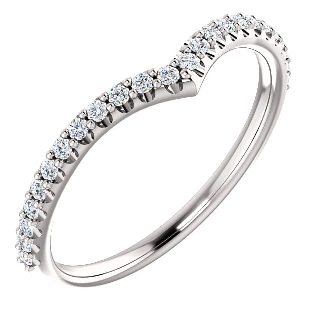 Natural Diamond Wedding Band for Women - 2mm Round Brilliant Cut Multi-Stone Sterling Silver Ring, Size 4-11 | Elegant Stackable Ring for Anniversary, Engagement & Everyday Wear