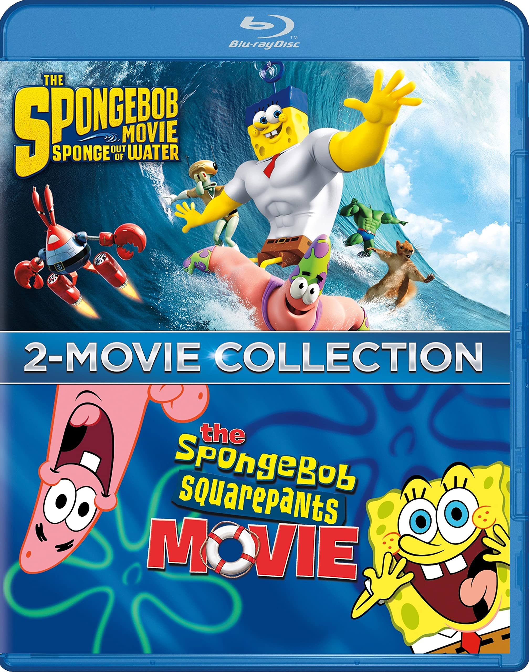 SpongeBob SquarePants 2-Movie Collection DVD - The SpongeBob Movie & Sponge Out of Water - Family Friendly Animated Comedy Films for Kids Movie Night and Birthday Parties