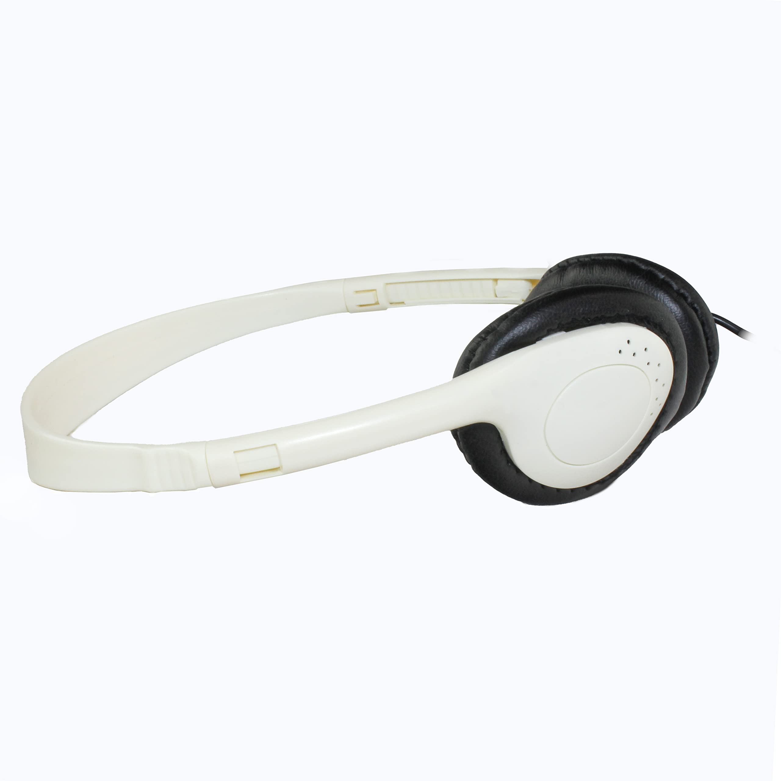 Soundnetic SN401 Classroom Stereo Headphones - 50 Pack Bulk Headphones with Leatherette Earpads, 3.5mm Plug, Noise Isolation for School, Library & Online Learning (White)