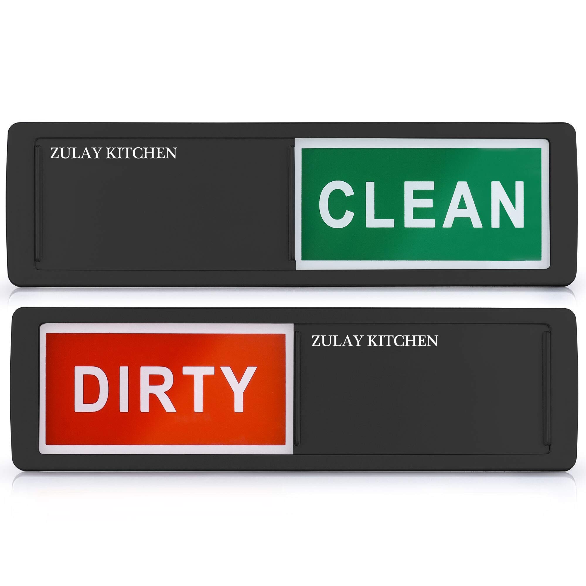 Zulay Clean Dirty Dishwasher Magnet Sign - Strong Hold for Stainless Steel Fridges & Magnetic Surfaces - Easy to Read Black Indicator - Perfect for Kitchen Organization & Dishwasher Status Notifications