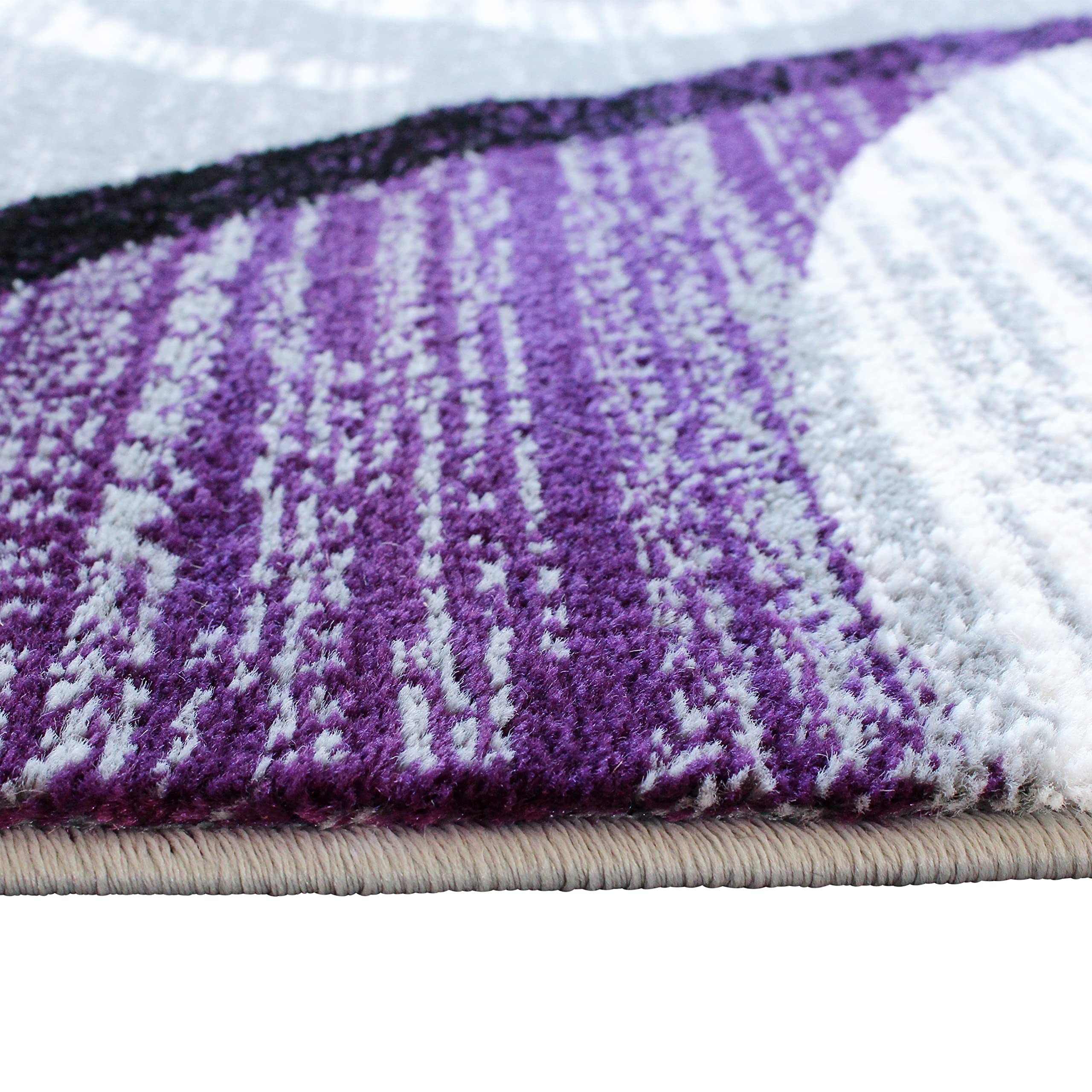 Flash Furniture Valli Collection 5' x 7' High Pile Purple Olefin Area Rug with Jute Backing - Soft Plush Living Room Carpet, Bedroom Decor, Entryway Runner - Perfect for Home, Office & Dorm Room Decor