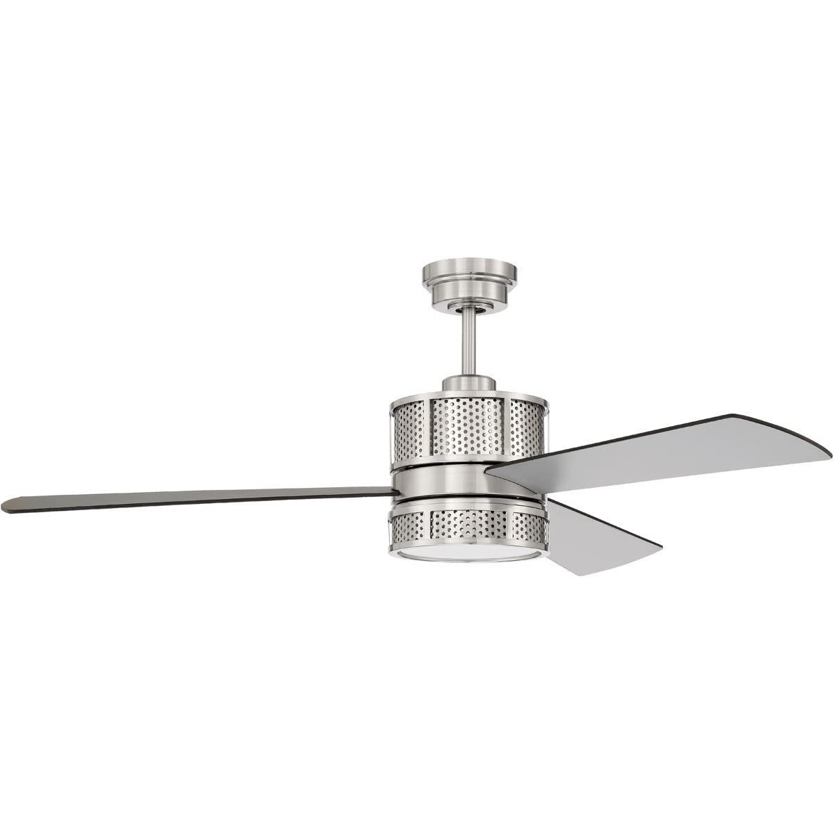 Craftmade MRN52BNK3 Morrison 52-Inch Indoor Ceiling Fan with LED Light Kit & Wall Control - 3 Reversible Brushed Nickel/Flat Black Plywood Blades - Brushed Polished Nickel Finish - Perfect for Living Room, Bedroom or Patio Cooling