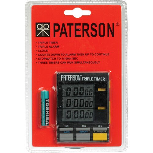 Paterson Triple Darkroom Timer - Professional Photography Darkroom Timer for Film Development, Enlarging & Printing | Perfect for Home Darkrooms & Professional Studios