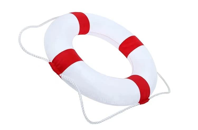 Life Ring Pool Safety Buoy - 52cm/20.5inch Swim Foam Ring with Rope for Lifesaving, Emergency Rescue, Swimming Pools, Beaches, and Boating Safety