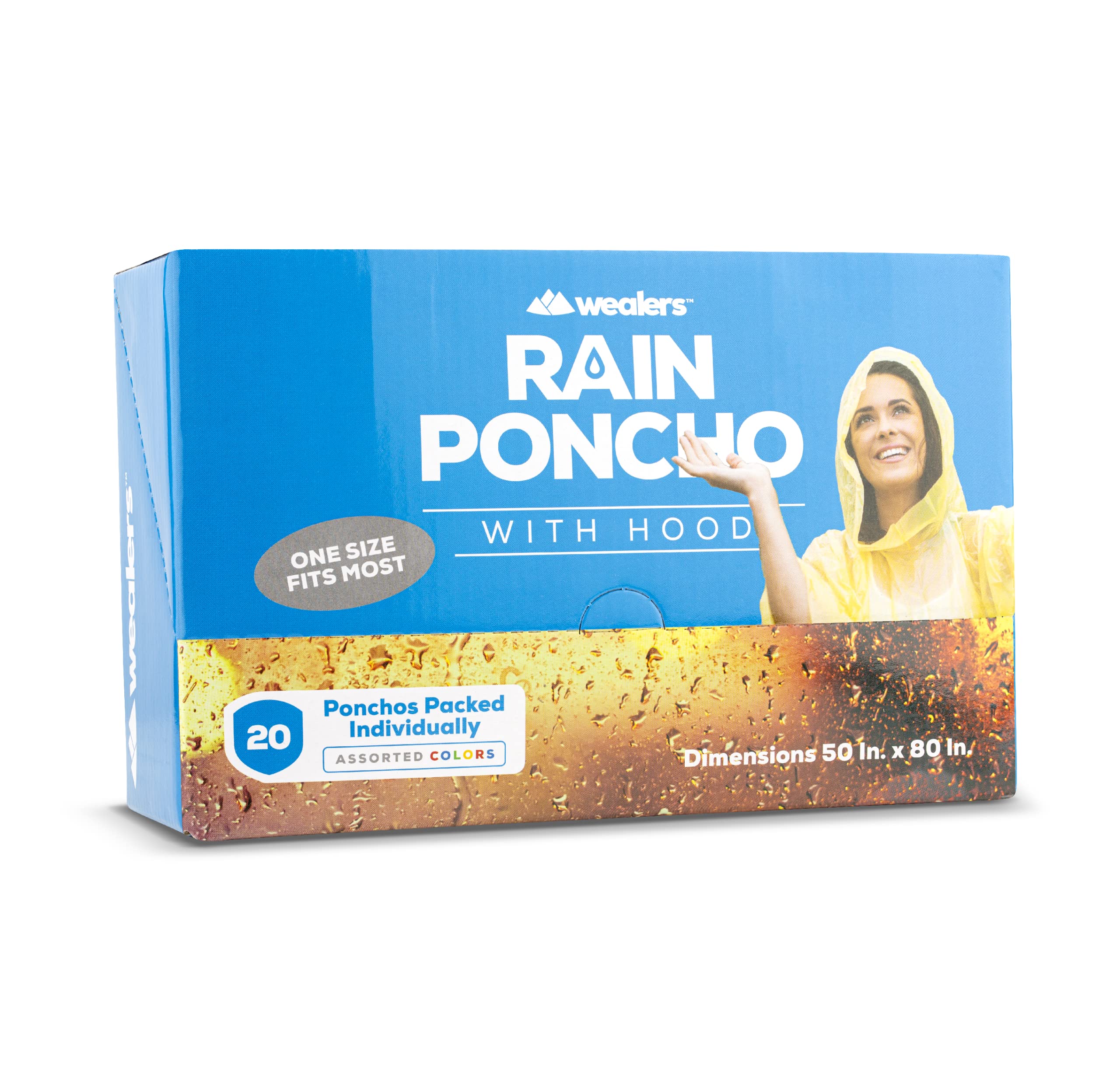Waterproof Disposable Rain Ponchos for Adults & Teens - Bulk Pack Emergency Raincoats for Outdoor Activities, Camping, Hiking & Theme Parks - Multi Colors