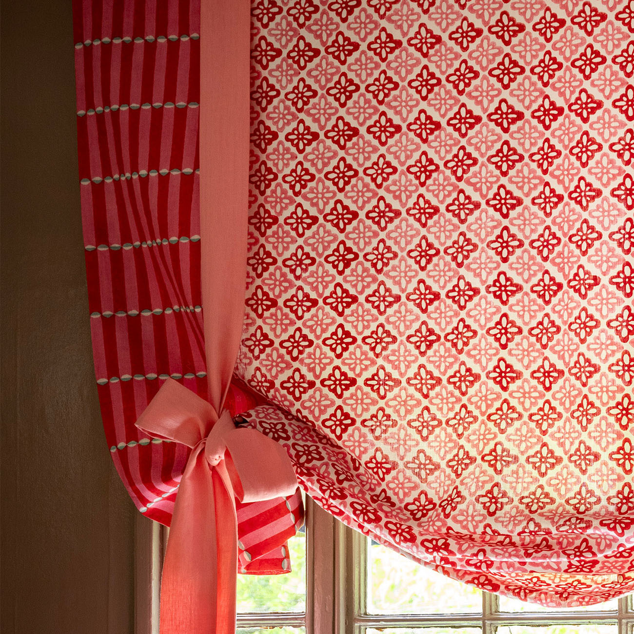 Pattee Block Printed Linen Fabric in Pink - Soft & Stylish for Home Decor, DIY Crafts, and Fashion Accessories
