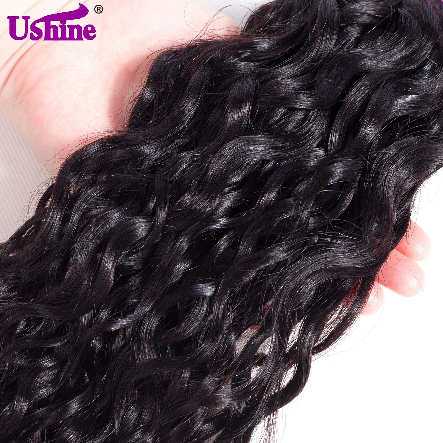 8A Grade Brazilian Virgin Hair Bundles 24 22 20 Inch - Wet & Wavy Unprocessed Human Hair Weave for Water Wave Hairstyles | Natural Black Color | Perfect for Daily Wear, Parties & Special Occasions