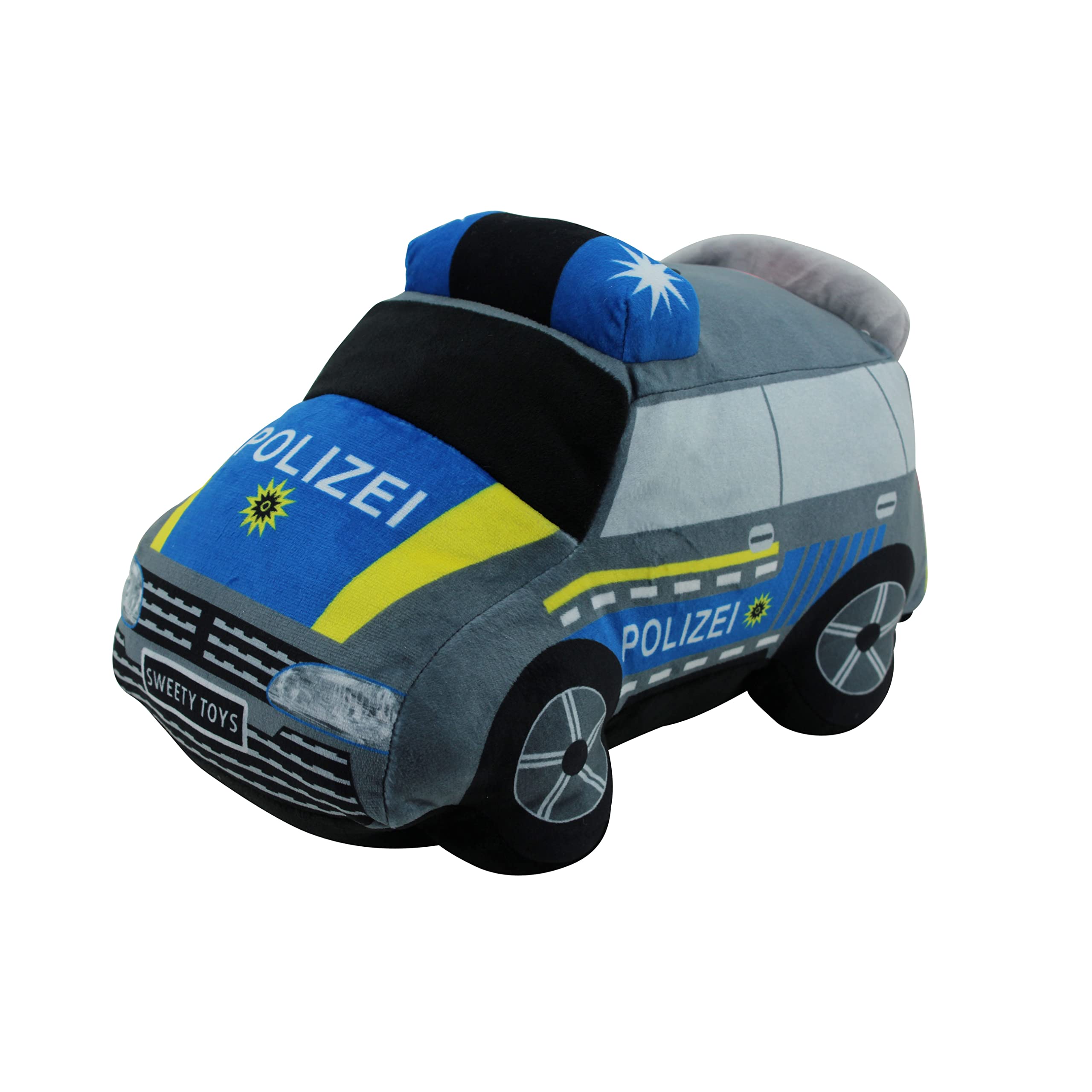 Sweety Toys 13784 Plush Police Car Stuffed Animal - Soft & Cuddly Police Toy for Kids, Perfect for Pretend Play, Gift for Boys & Girls, Nursery Decor, Birthday Present