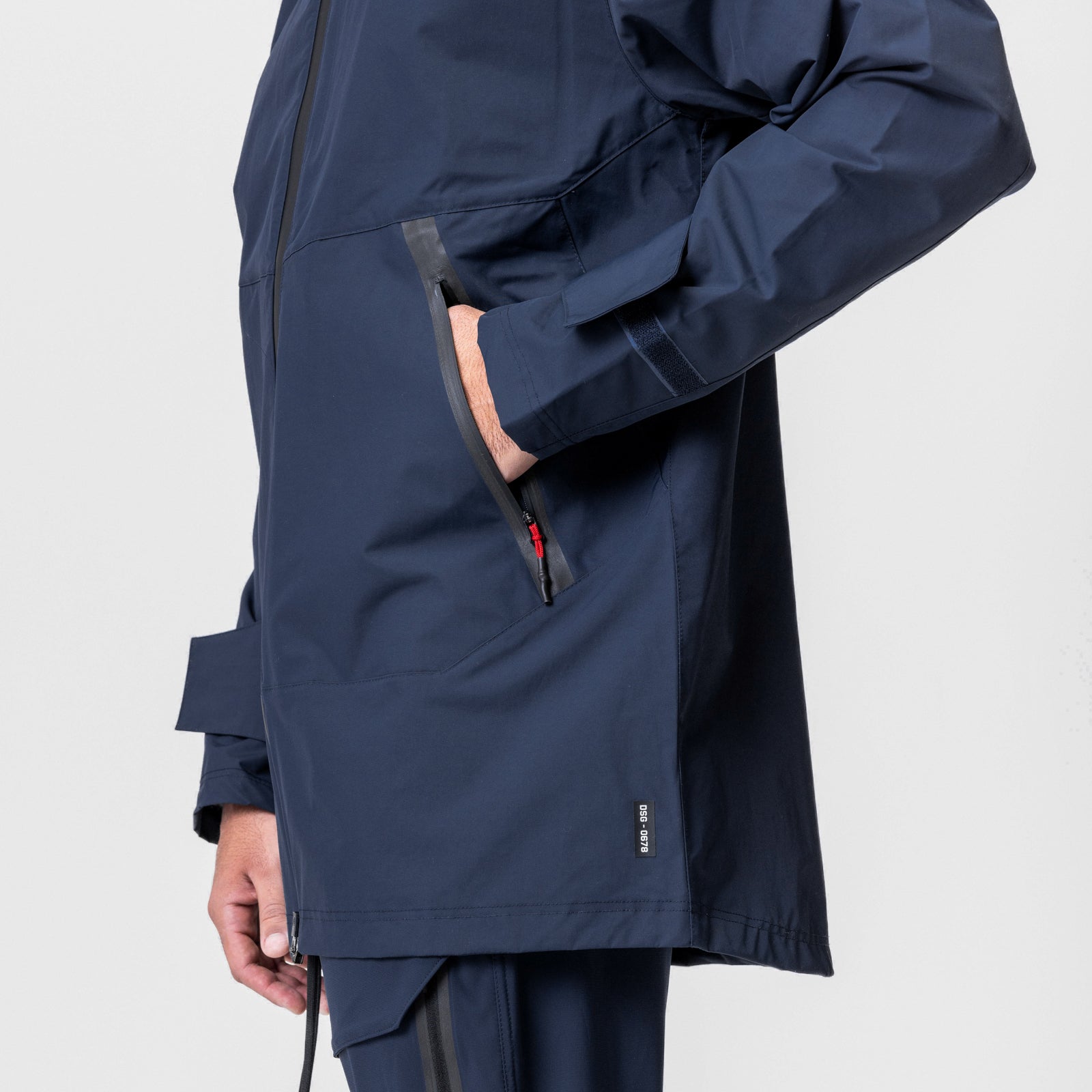 Hipora® Tech Parka for Men & Women - Waterproof Windbreaker Jacket with Hood - Navy Blue Outdoor Raincoat for Hiking, Camping & Travel
