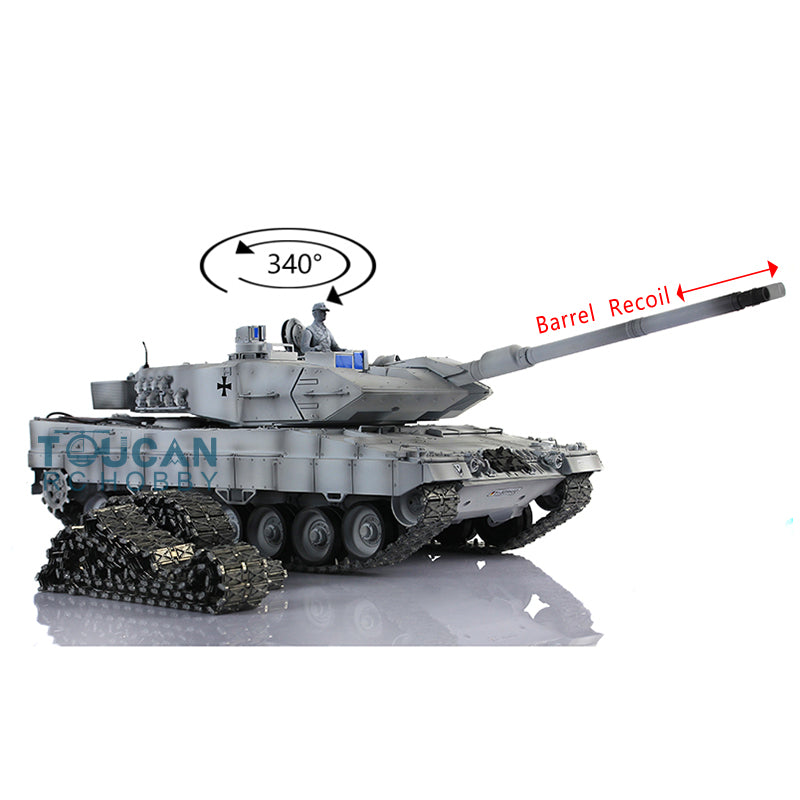 Heng Long 1/16 Scale 2.4Ghz TK7.0 Leopard 2A6 RC Battle Tank with Barrel Recoil, Metal Tracks & Sprockets - Realistic Military Model for Collectors & RC Hobbyists (Ideal for Outdoor Battles & Display)
