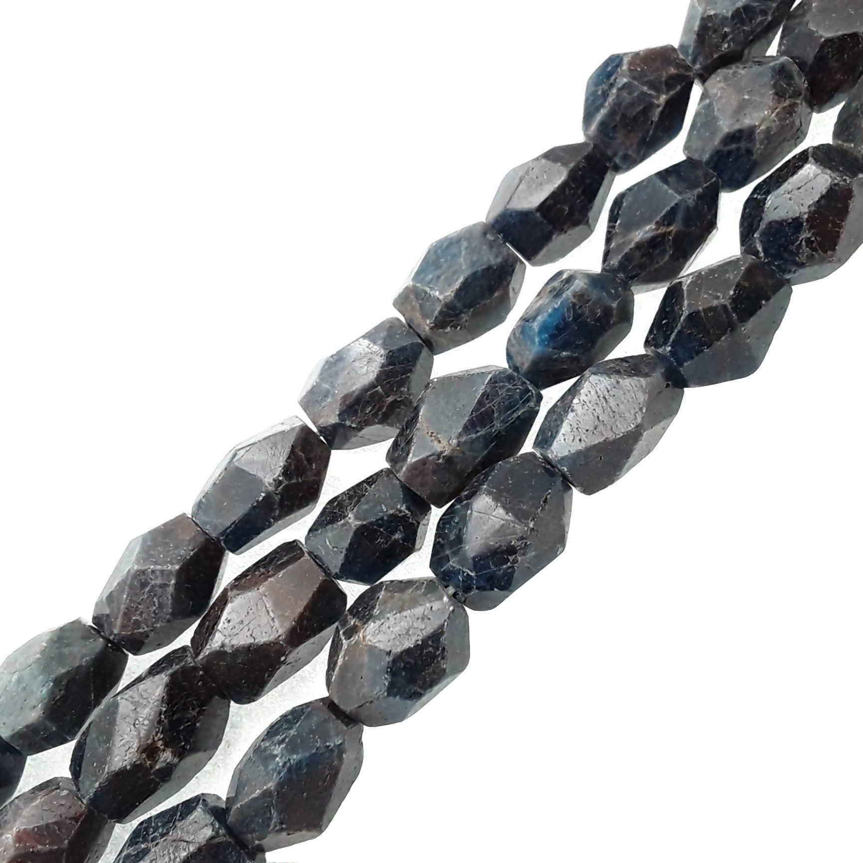 Blue Kyanite Faceted Rice Nugget Beads - 10x14mm Gemstone Chunks - 15.5 Inch Strand for Jewelry Making, Bracelets & Necklaces - Healing Crystal for Meditation & Energy Work