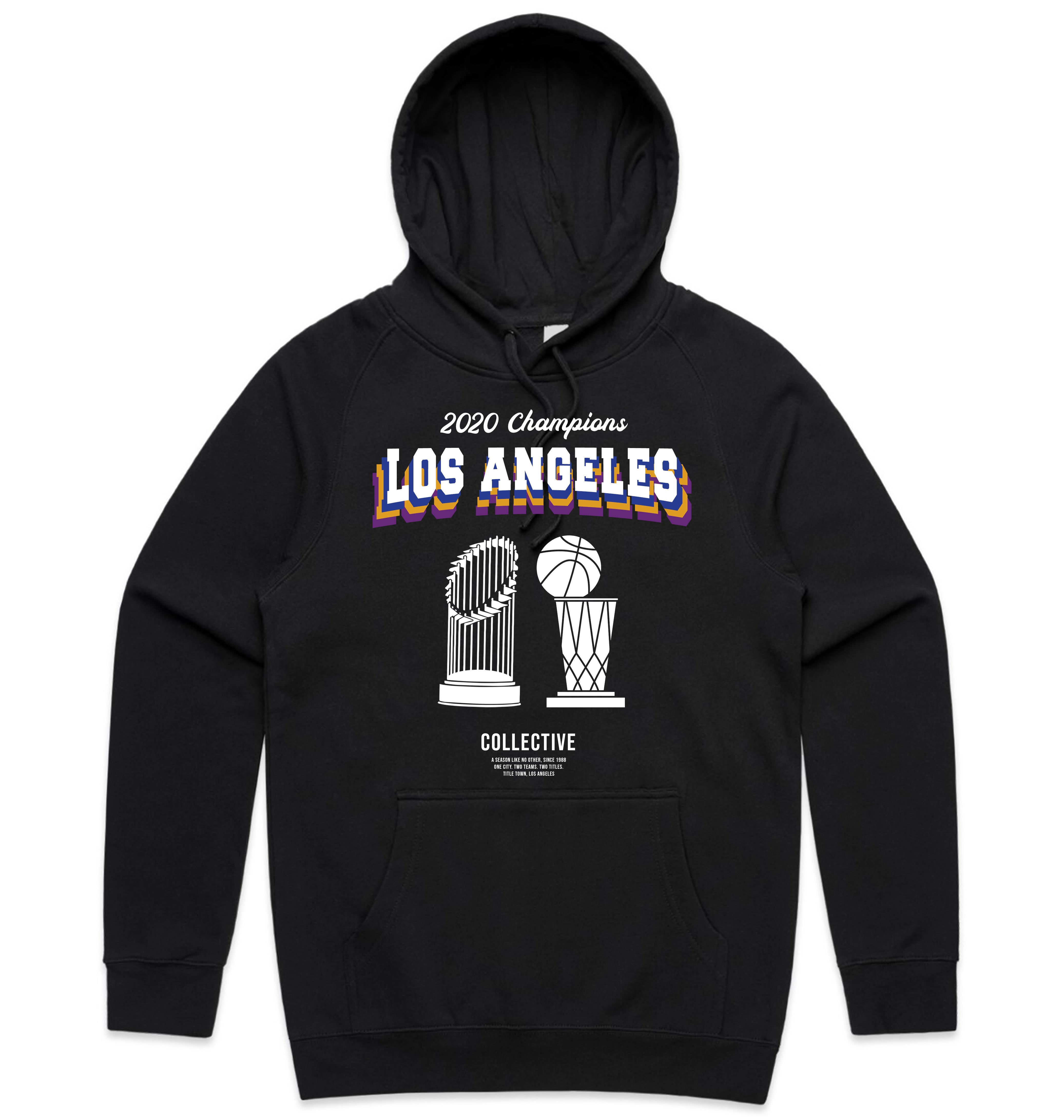 Los Angeles Lakers x Dodgers 2020 Championship Hoodie Sweater - Black NBA & MLB Fan Apparel for Men & Women - Perfect for Game Day, Casual Wear & Sports Events