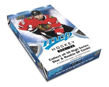 Upper Deck 2021-22 MVP Sealed Hobby Box Hockey Trading Cards - Collectible NHL Player Cards for Sports Fans & Card Collectors - Perfect for Trading, Gifting, and Displaying in Your Collection