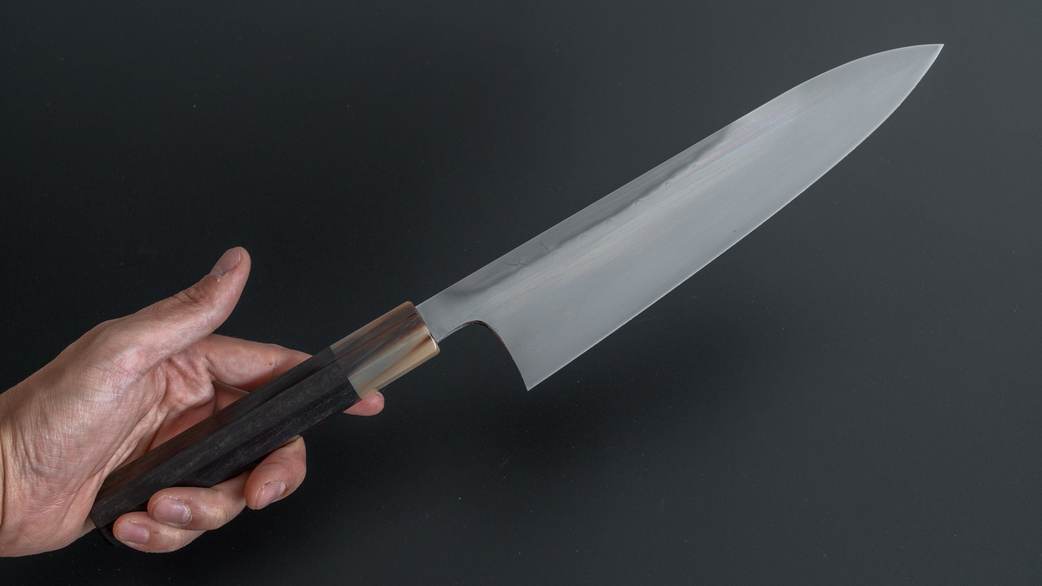 Hitohira Togashi Yohei Blue #2 Mizu Honyaki Gyuto 240mm Japanese Chef Knife with Taihei Ebony Handle & Saya - Perfect for Sushi, Sashimi, and Precision Meat Cutting