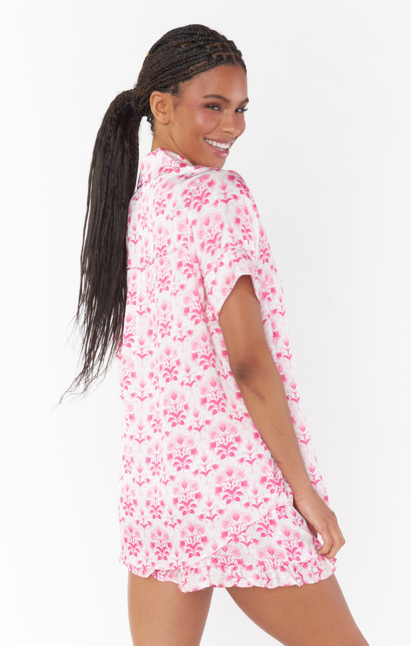 Pinck Teagan Floral Print Women's Pajama Set - Soft Cotton Sleepwear for Women, Cozy Loungewear for Relaxing at Home or Sleepovers