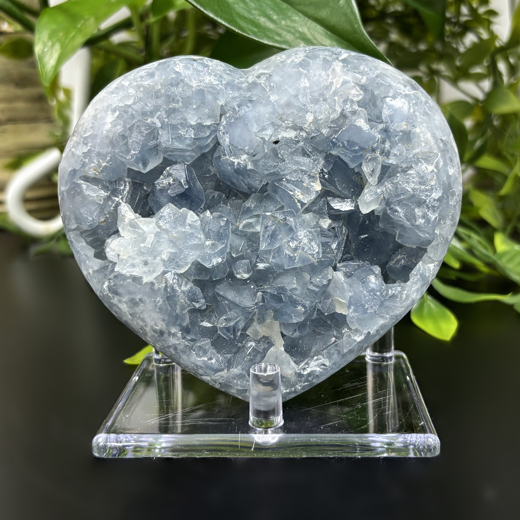 Natural Celestite Crystal Geode - Healing Blue Gemstone for Meditation, Energy Work, Stress Relief & Home Decor (RGD782) - Perfect for Yoga Spaces, Spiritual Altars & Bedroom Relaxation