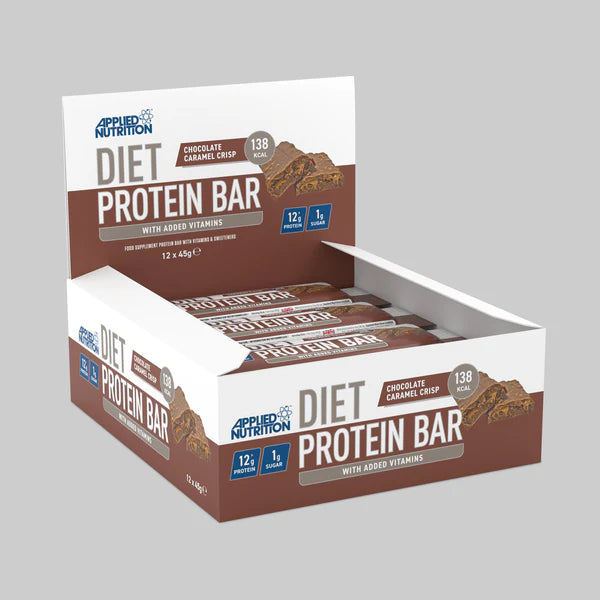 Applied Nutrition Diet Protein Bar - 12 Pack, 45g Each | Low Calorie, High Protein Snack for Weight Loss & Muscle Recovery | Perfect for Gym, Work & On-the-Go Nutrition