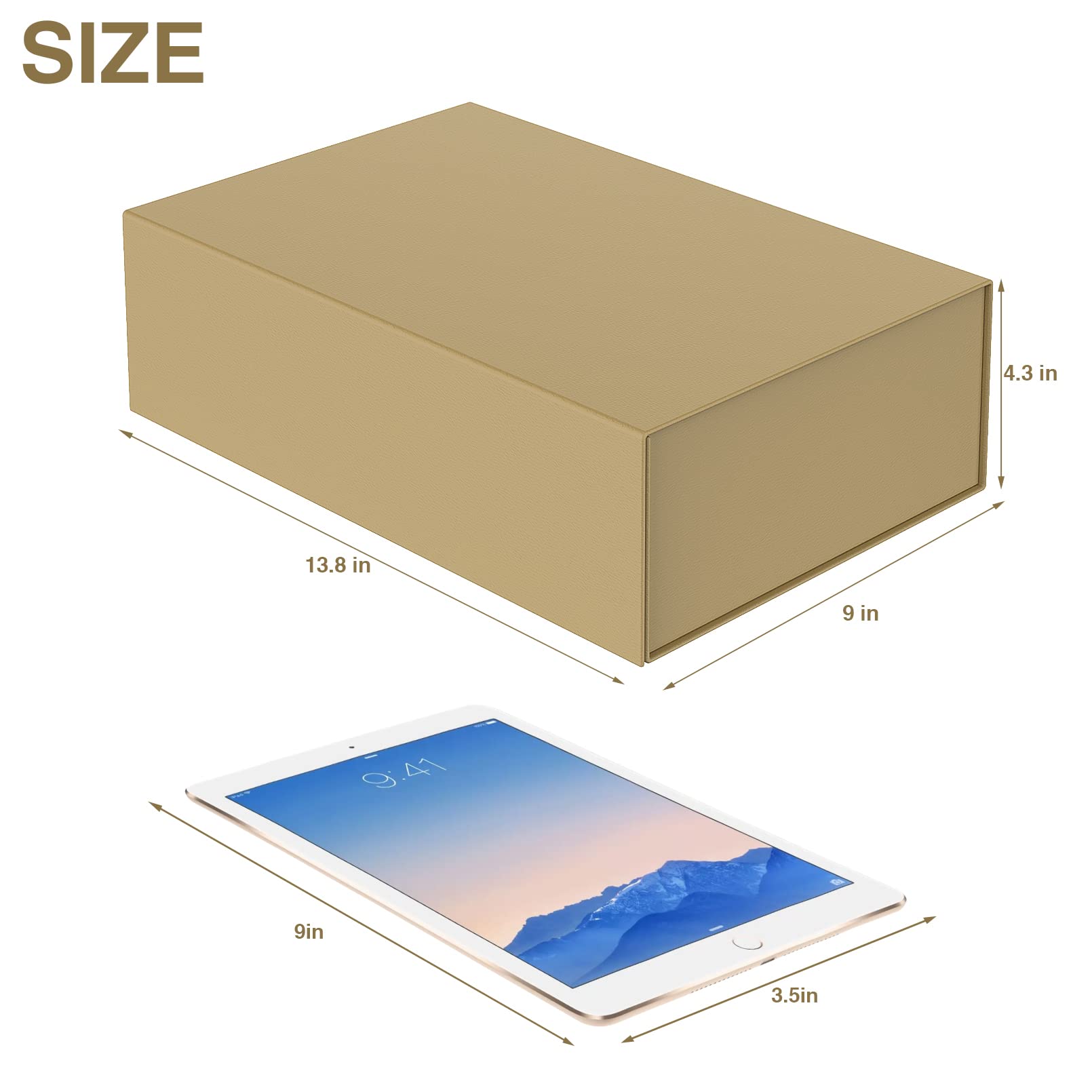 HavrePac 6 Pack Large Luxury Gift Boxes with Lids 13.8x9x4.3 Inches - Magnetic Closure Present Packaging Box for Mother's Day, Birthday, Wedding, Party - Perfect for Jewelry, Cosmetics, and Special Occasion Gifts