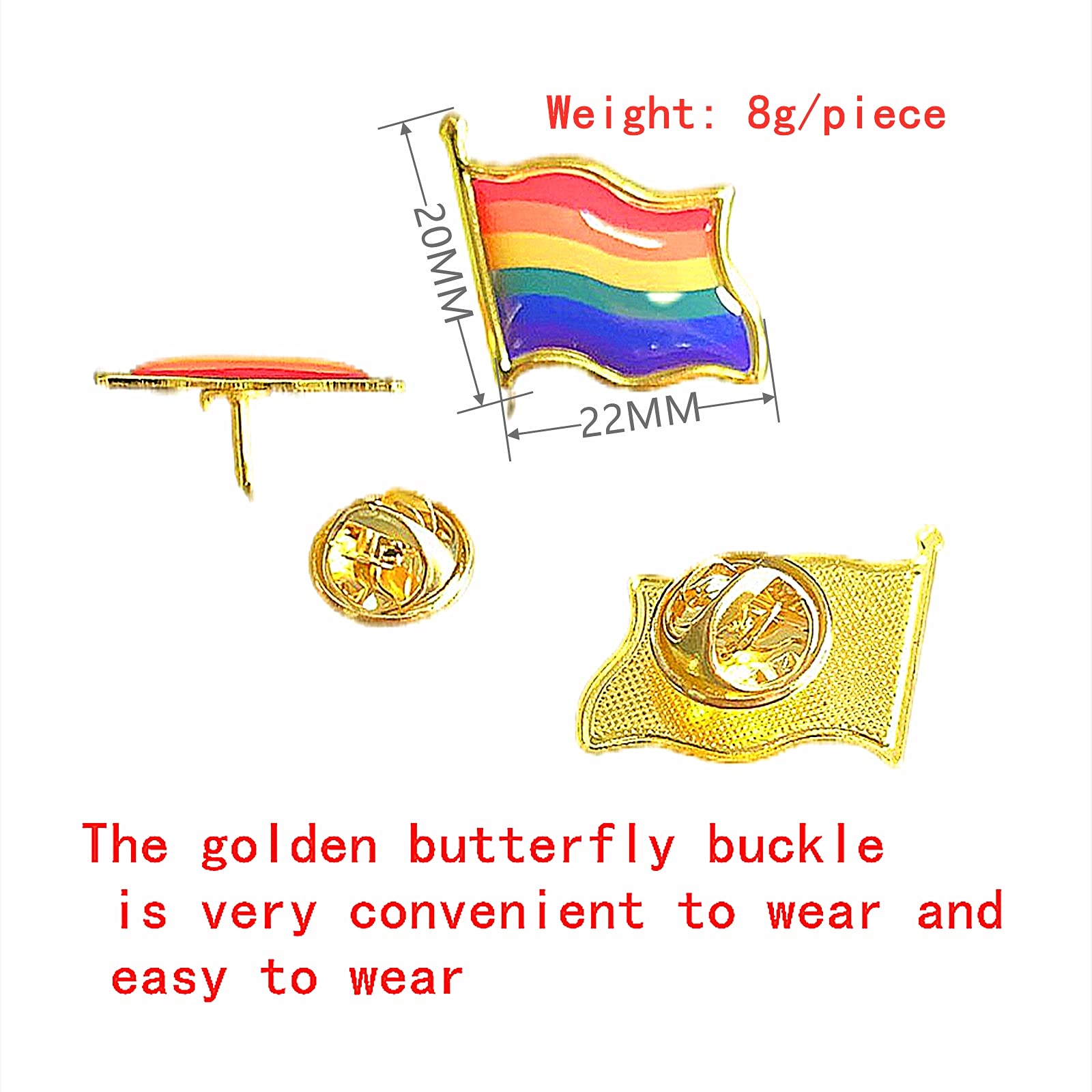 50/100/200 PCS Pride Pins - Rainbow Flag LGBT Enamel Lapel Pins for Clothes, Bags & Backpacks - Gay Pride Brooches for Men & Women (Bulk Wholesale) - Perfect for Pride Parades, LGBTQ Events & Everyday Wear