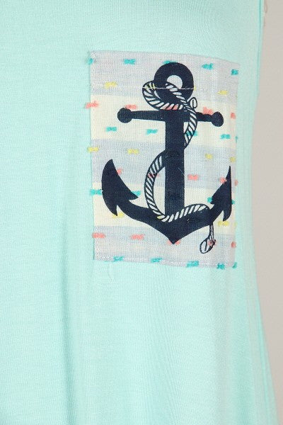 Anchor Pocket Tank - Comfortable Women's T-Shirt with Hidden Side Pockets | Soft Cotton Casual Top for Everyday Wear | Perfect for Running, Travel & Outdoor Activities