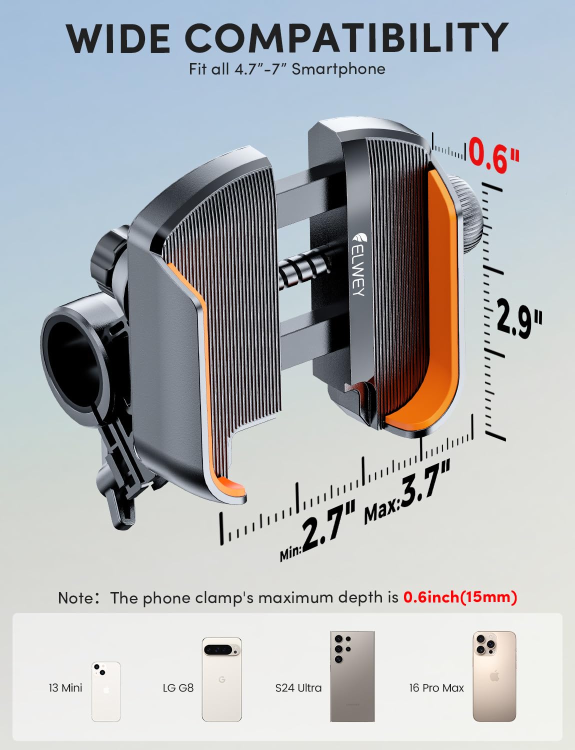 Bike Phone Holder - Rotatable Handlebar Mount for iPhone & Samsung - Perfect for Cycling & Scooters