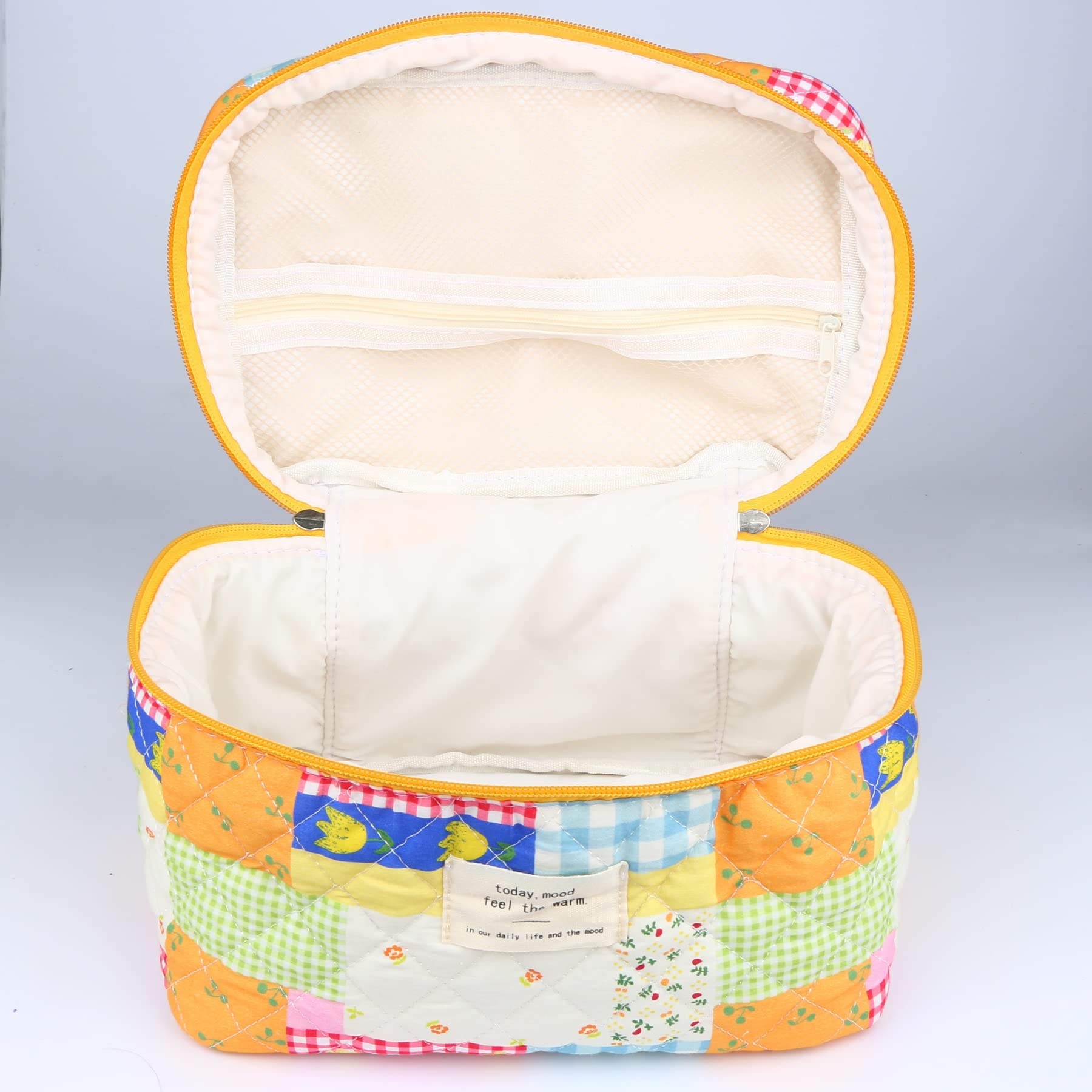 Floral Makeup Bag for Women - Cute Cosmetic Organizer with Storage, Travel Toiletry Bag & Handbag Purse (Puzzle/Big Size) - Perfect for Travel, Gym, and Daily Essentials Organization