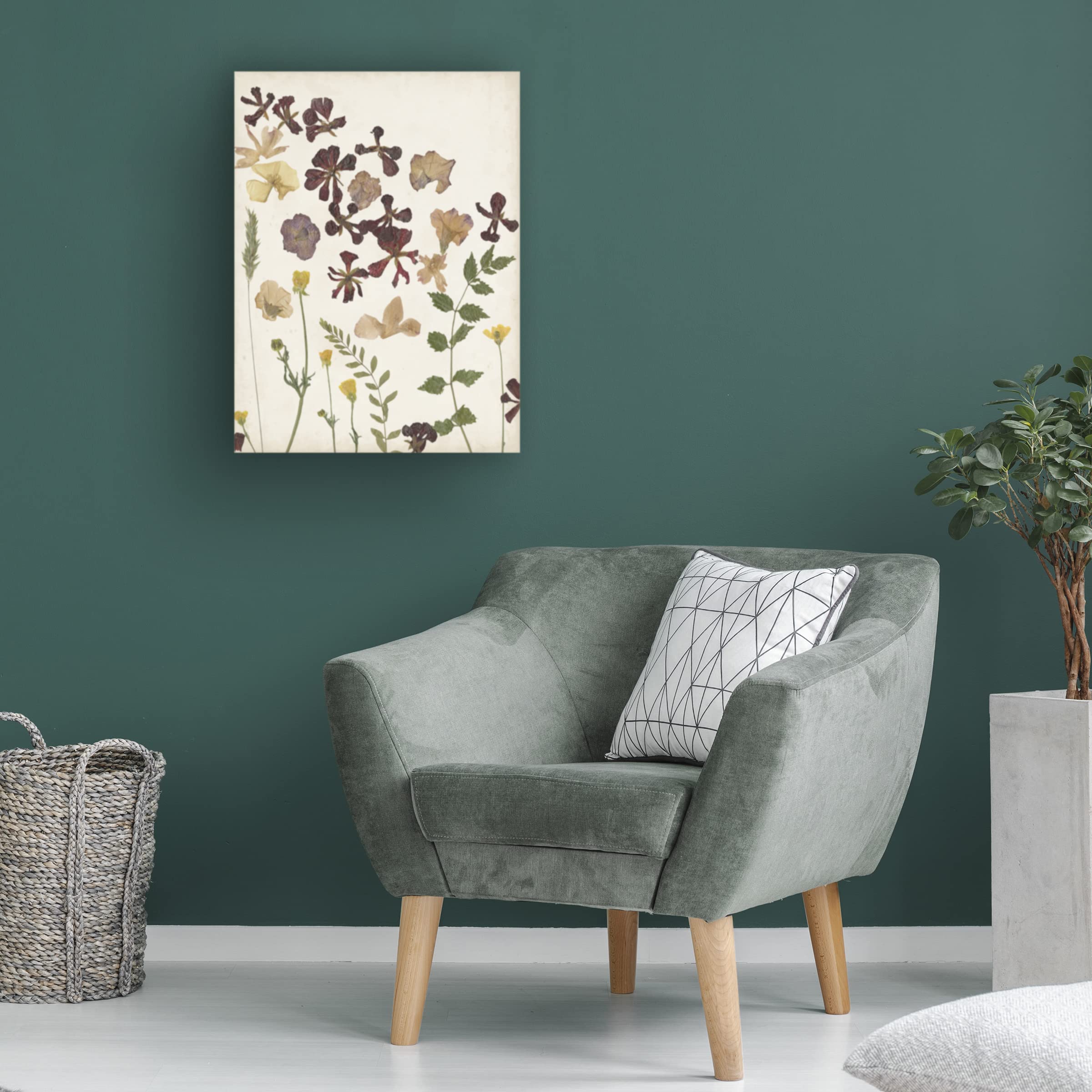 Pressed Flower Arrangement III Canvas Wall Art by Regina Moore - Handmade Botanical Floral Decor for Living Room, Bedroom & Office