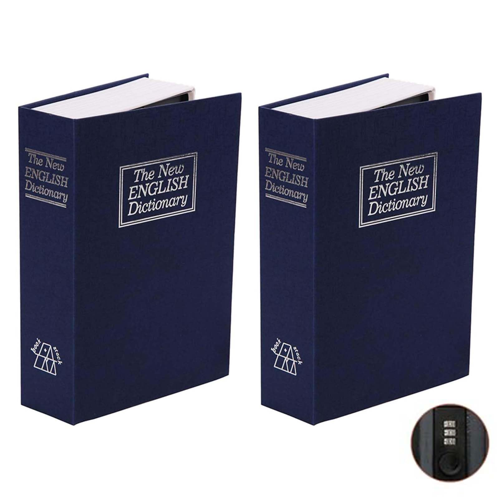 SEPOX® Twins Safe Book Lock Box with Premium Combination Lock - Dorm Safe & Versatile Storage for Cash, Jewelry & Valuables - Authentic Paper Cover & Sturdy Steel Interior - 2 Pack Large Book Safe for Home, Office, Travel Security