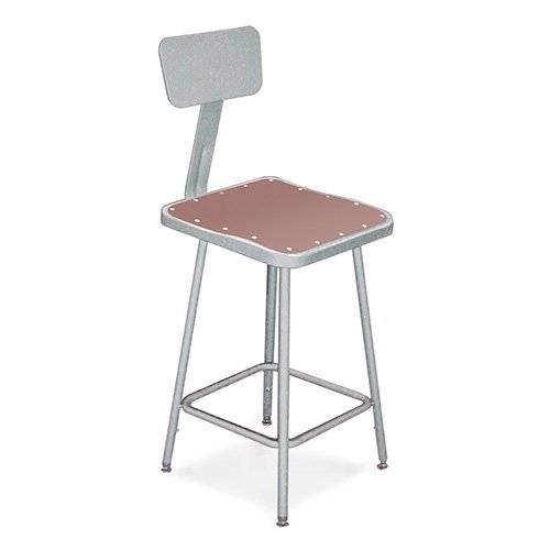 National Public Seating 6318B Steel Stool With Backrest - 17
