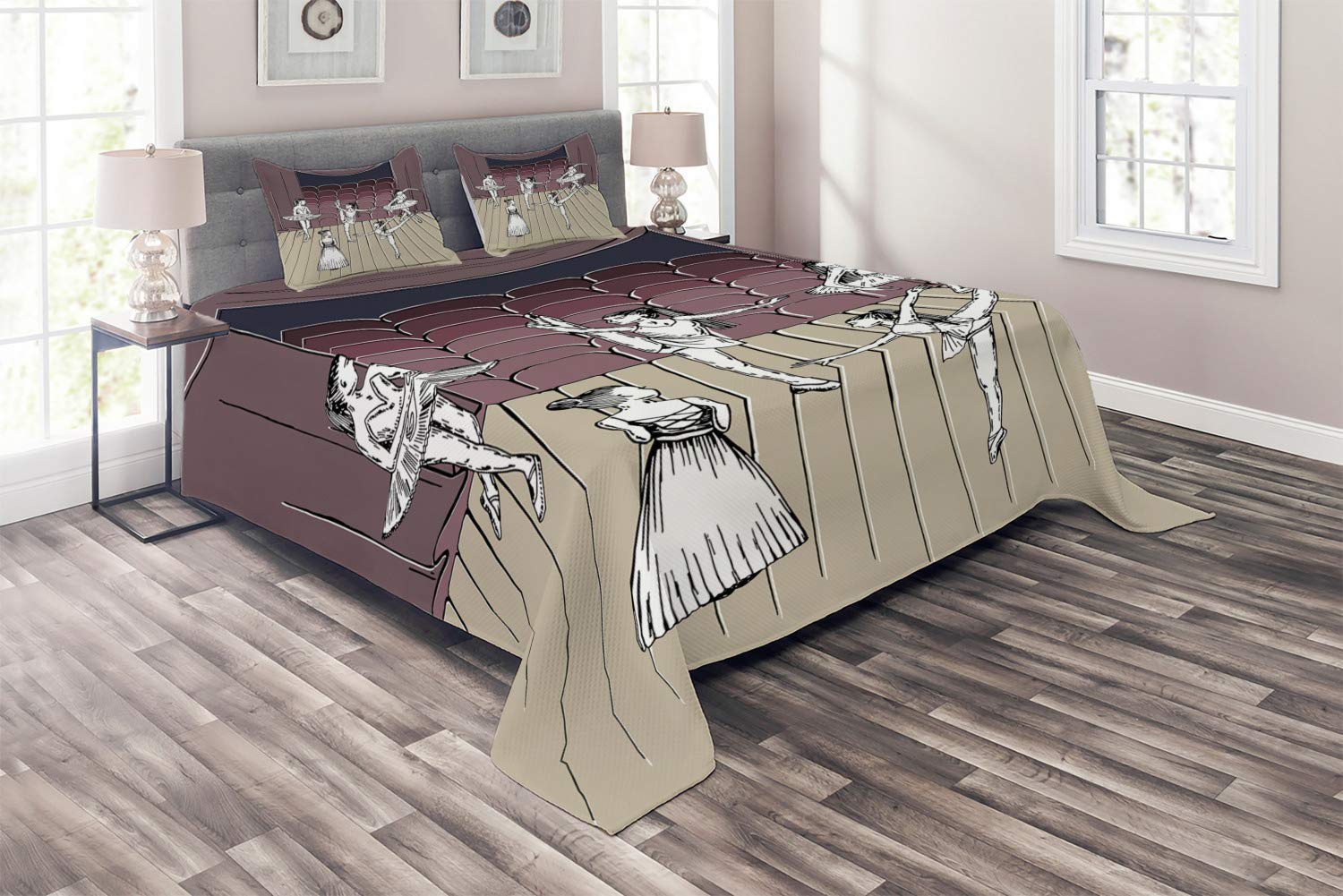 3 Piece Comforter Set King Size - All Season Duvet Cover & Bedding Set with Ballerina Dance Theme, Machine Washable - Perfect for Bedroom, Guest Room & Dorm Decor