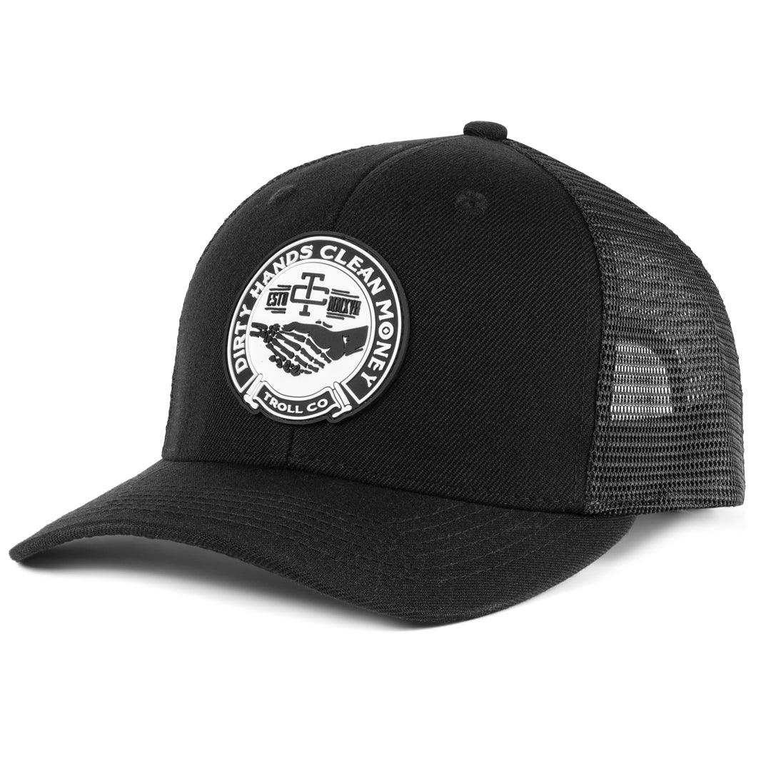 Haggler Curved Brim Black Baseball Cap for Men - Stylish Adjustable Snapback Hat for Outdoor Sports, Casual Wear & Sun Protection