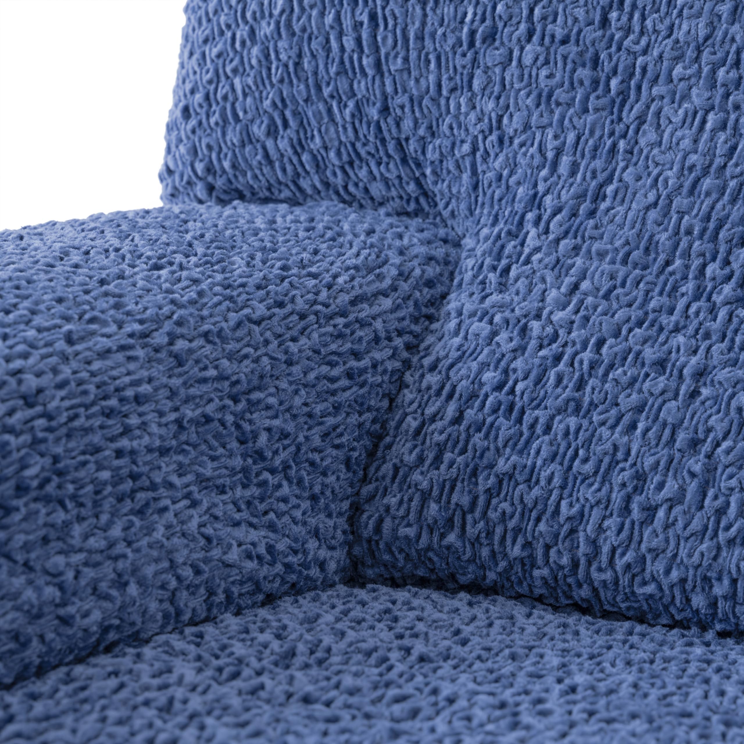 PAULATO BY GA.I.CO. Recliner Loveseat Cover - 2 Seater Stretch Sofa Slipcover - Soft Polyester Fabric Furniture Protector - Form Fit 1-Piece Velvet Cover - Blue - Perfect for Living Room, Home Theater & Family Room Protection