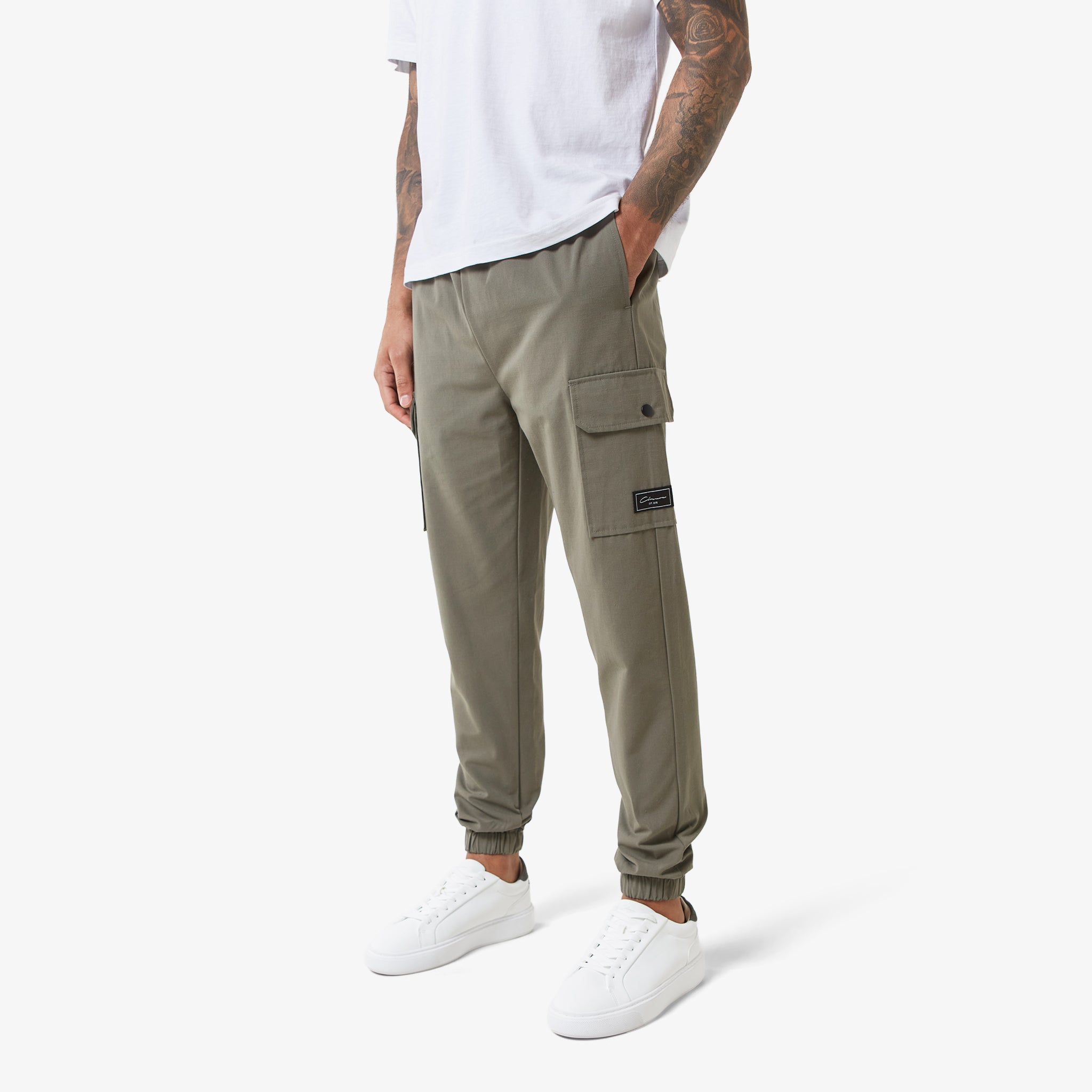 Men's Olive Utility Cargo Pants - Durable Work Pants with Multiple Pockets for Outdoor, Hiking & Construction | Comfortable Tactical Pants for Workwear & Casual Style