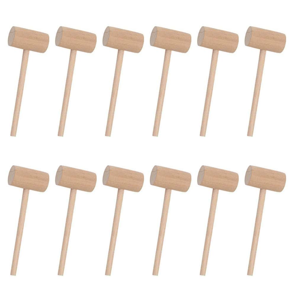 Hosfairy 12-Piece Mini Wooden Hammer Set for DIY Cake Decorating, Candle Making & Party Crafts - Perfect for Birthday Parties, Wedding Decor & Home Baking Projects