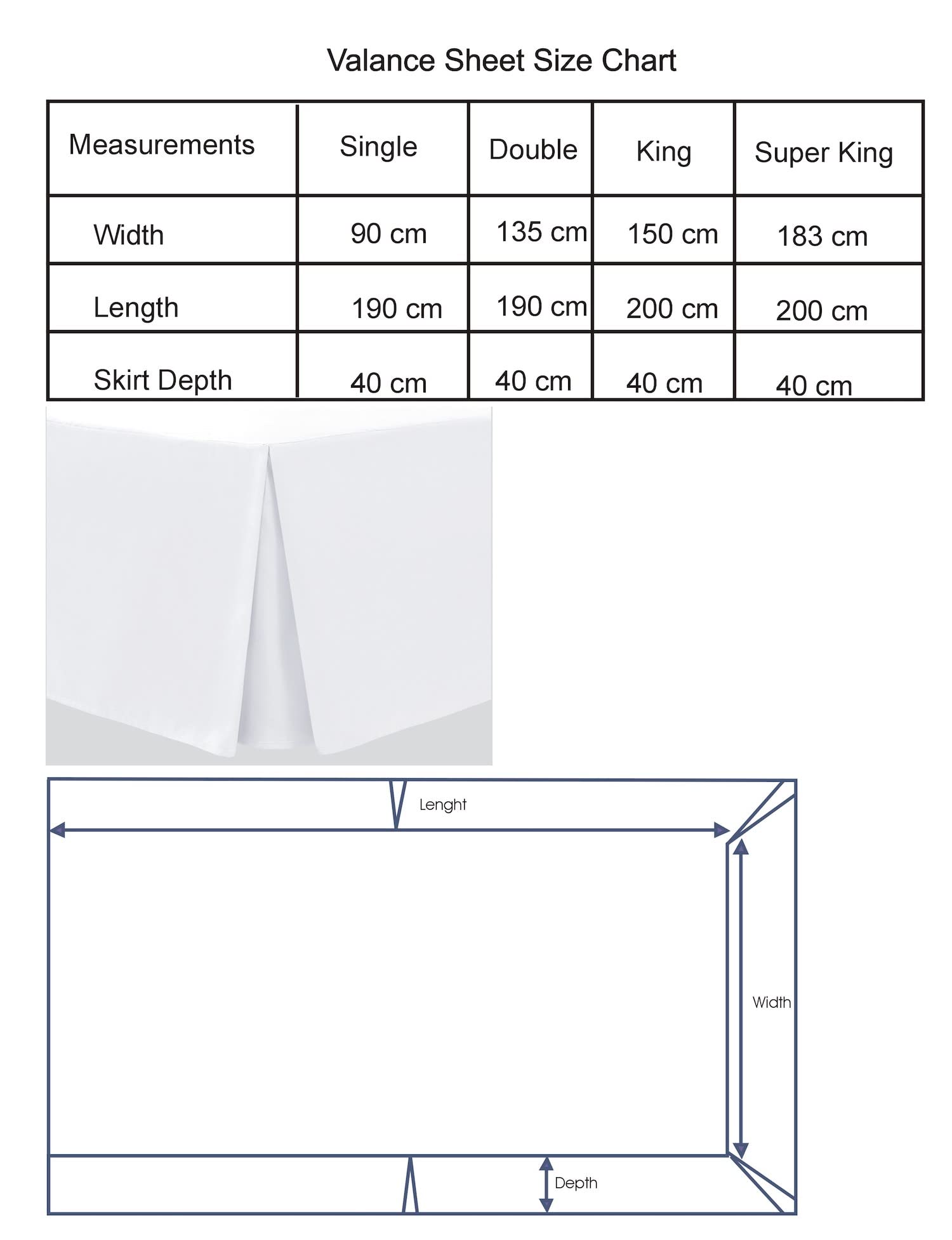 Bronwen Mathew White Box Pleated Bed Skirt King Size - Soft Brushed Microfiber Valance Sheet with Easy Care & Wrinkle-Free (King, White) - Perfect for Bedroom Decor & Luxury Hotel Style Bedding