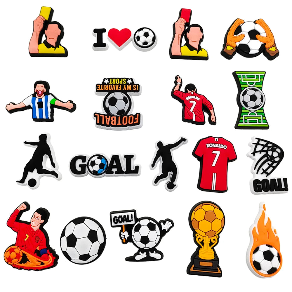 Softball & Basketball Shoe Charms - PVC Sports Themed Clog Pins & Buckle Accessories for Football & Garden Shoes | Perfect for Team Spirit & DIY Decor