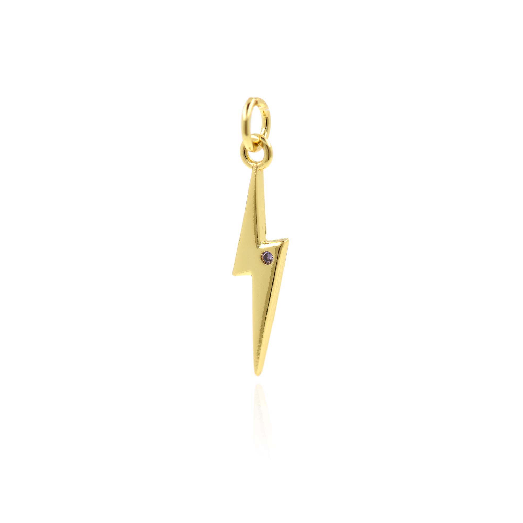 Mini Gold Lightning Pendant Charms - 5x22mm Personalized Jewelry Making Supplies (10Pcs) - Perfect for Necklaces, Bracelets & DIY Craft Projects