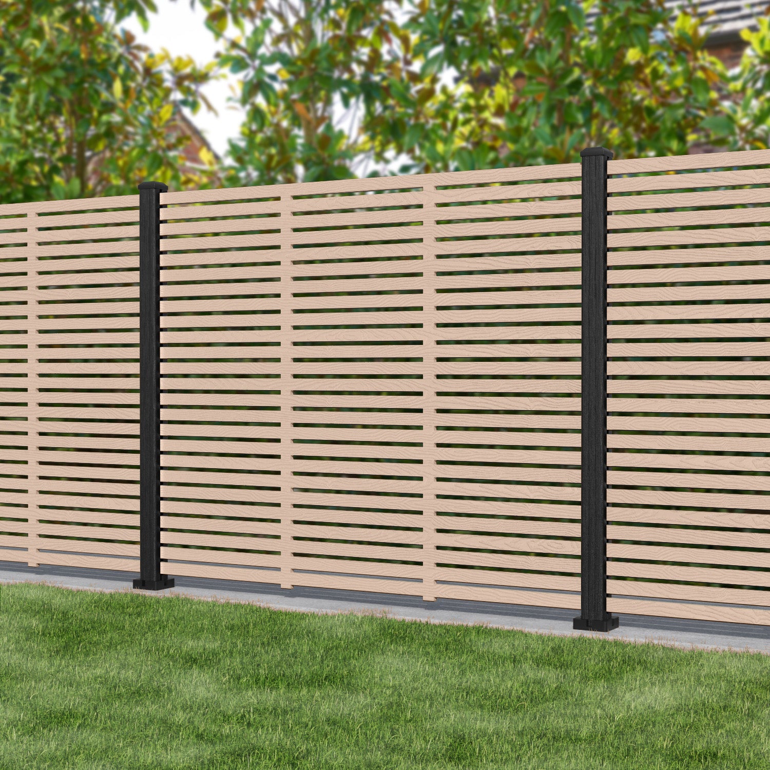 Premium Aspen Composite Fence Panel with Durable Composite Posts - Weather-Resistant & Low-Maintenance Backyard Privacy Solution for Homes & Gardens